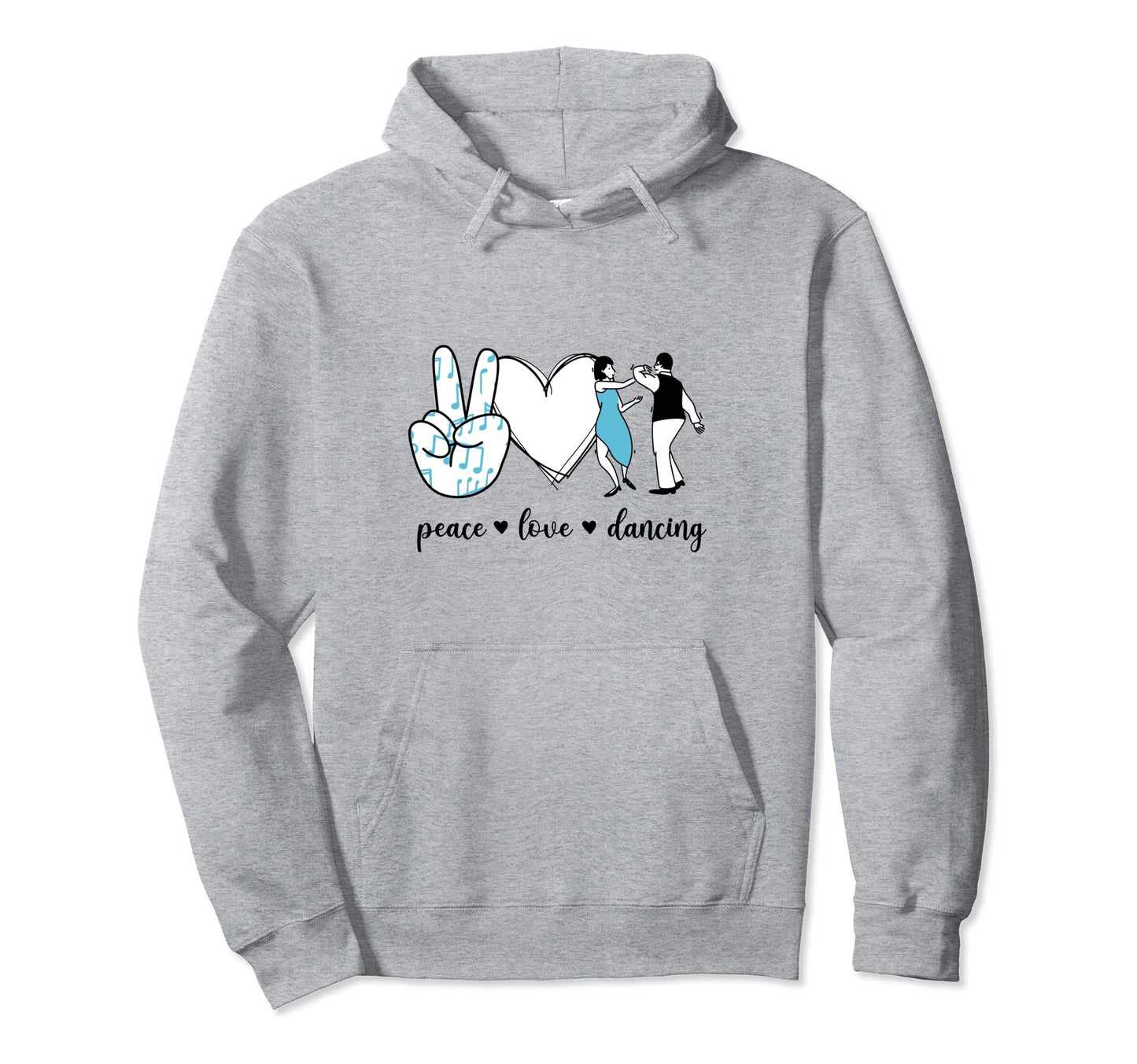 Peace Love Dancing Peace Hand Sign Hoodie - Trendy Graphic Men Women - T-Shirt, Sweatshirt, Hoodie