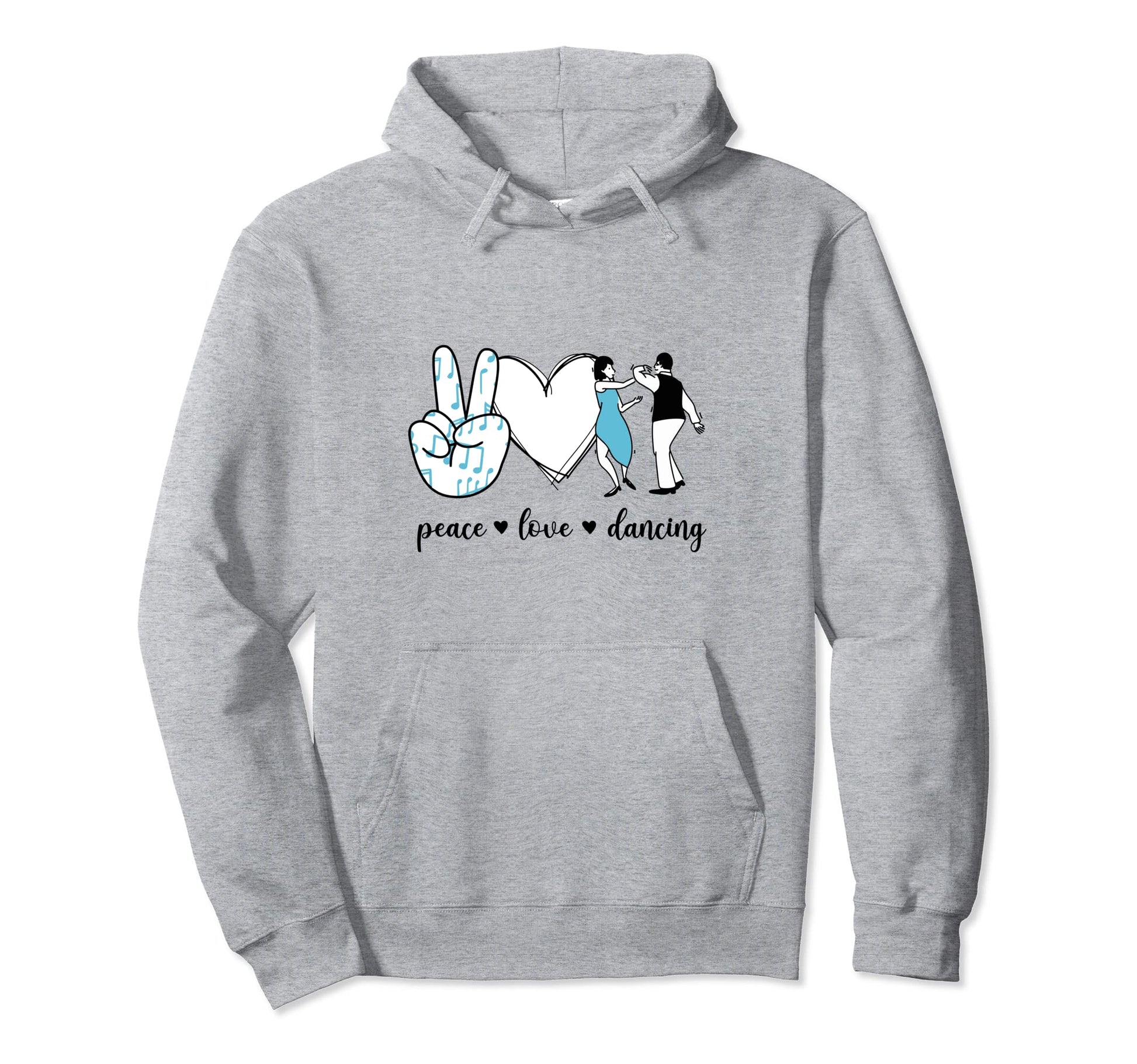Peace Love Dancing Peace Hand Sign Hoodie - Trendy Graphic Men Women - T-Shirt, Sweatshirt, Hoodie