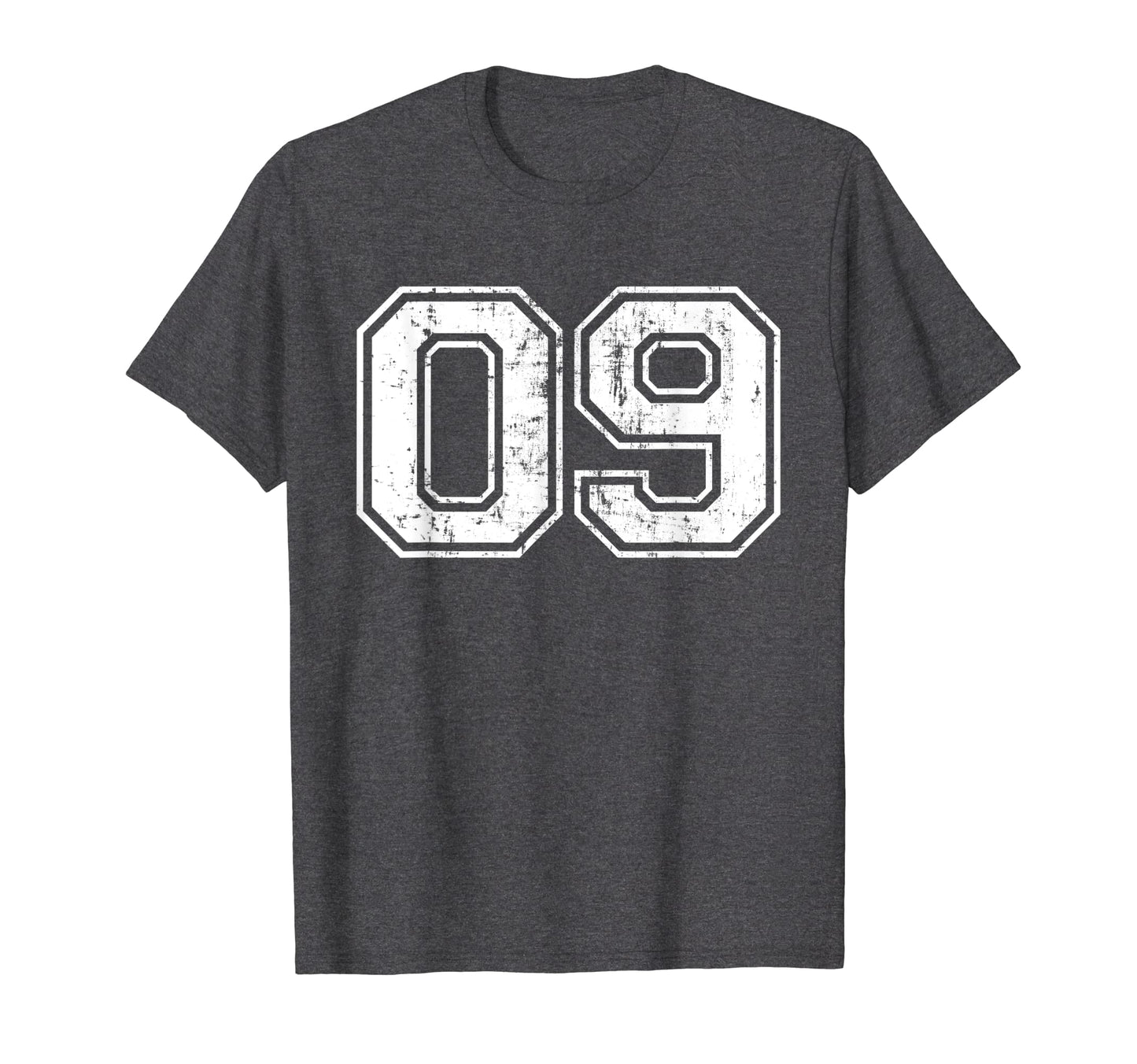 Number 09 Varsity Distressed Sports T-Shirt - Aesthetic Graphic Men Women - T-Shirt, Sweatshirt, Hoodie