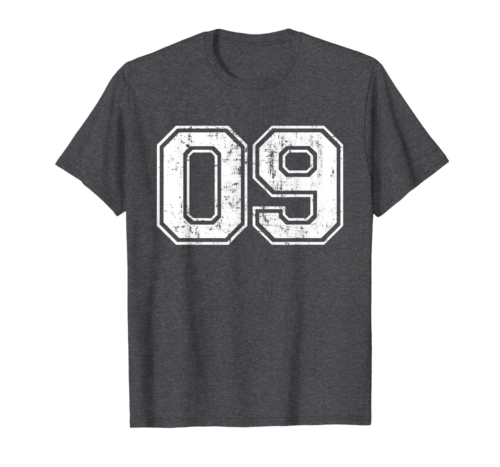 Number 09 Varsity Distressed Sports T-Shirt - Aesthetic Graphic Men Women - T-Shirt, Sweatshirt, Hoodie