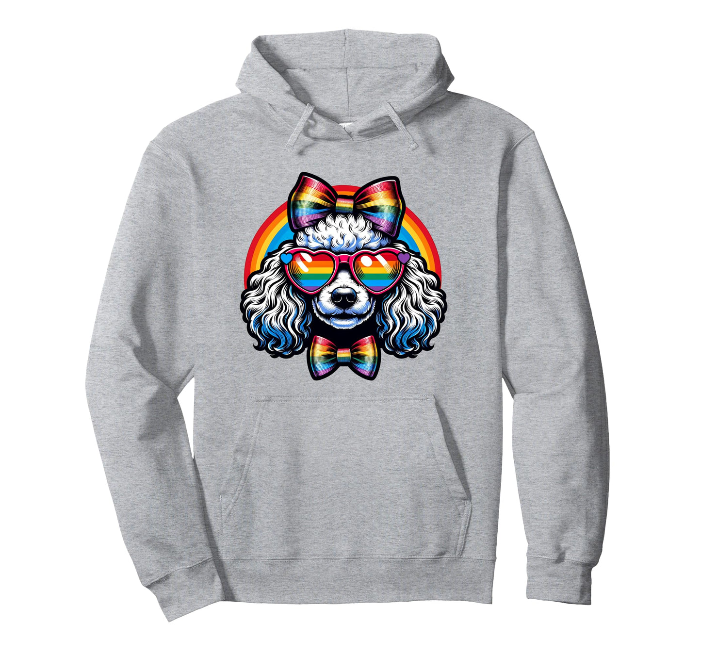 Poodle Dog Gay Pride Rainbow And Lgbt Hoodie - Custom Art Print for Adults - T-Shirt, Sweatshirt, Hoodie
