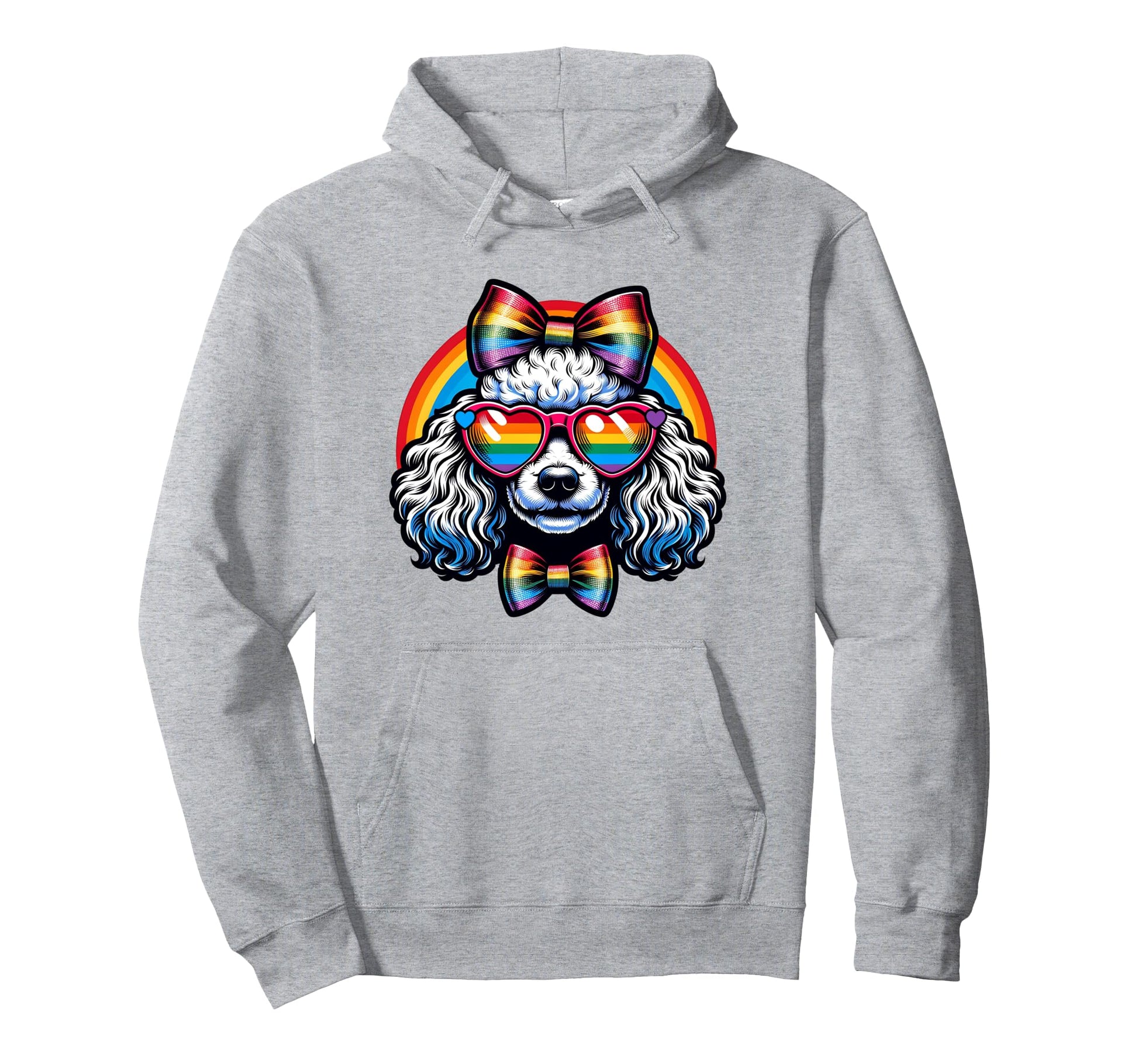 Poodle Dog Gay Pride Rainbow And Lgbt Hoodie - Custom Art Print for Adults - T-Shirt, Sweatshirt, Hoodie