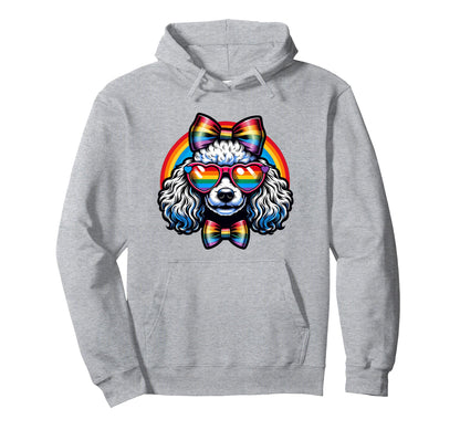 Poodle Dog Gay Pride Rainbow And Lgbt Hoodie - Custom Art Print for Adults - T-Shirt, Sweatshirt, Hoodie