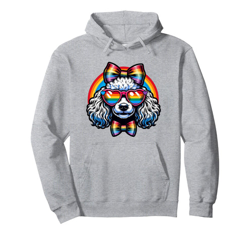 Poodle Dog Gay Pride Rainbow And Lgbt Hoodie - Custom Art Print for Adults - T-Shirt, Sweatshirt, Hoodie
