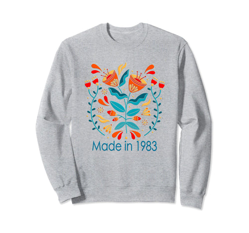 41St Birthday Boho Folk Art Floral Sweatshirt - Unique Graphic Men Women - T-Shirt, Sweatshirt, Hoodie