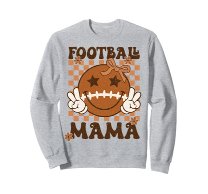 Coquette Bow Football Mama Mom Rtero Sweatshirt - Streetwear Style Unisex - T-Shirt, Sweatshirt, Hoodie