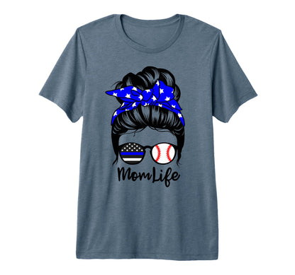 Mom Life Messy Bun Hair Funny Police T-Shirt - Custom Art Print Unisex - T-Shirt, Sweatshirt, Hoodie