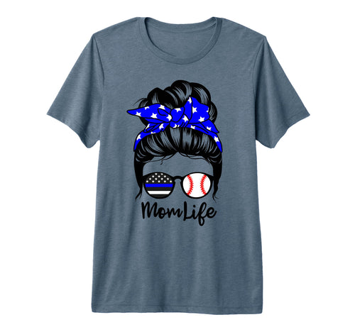 Mom Life Messy Bun Hair Funny Police T-Shirt - Custom Art Print Unisex - T-Shirt, Sweatshirt, Hoodie