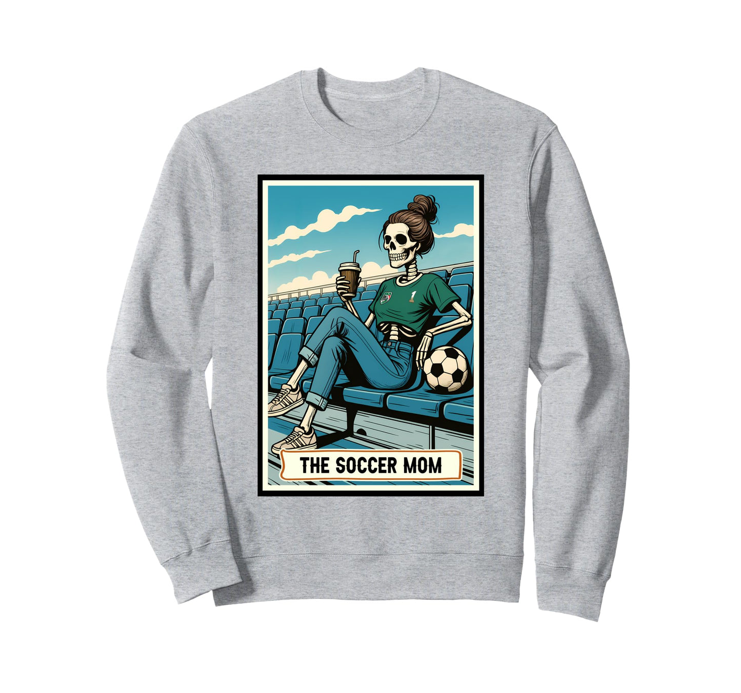 Soccer Mom Life Game Day Skeleton Sweatshirt - Minimalist Print for Adults - T-Shirt, Sweatshirt, Hoodie