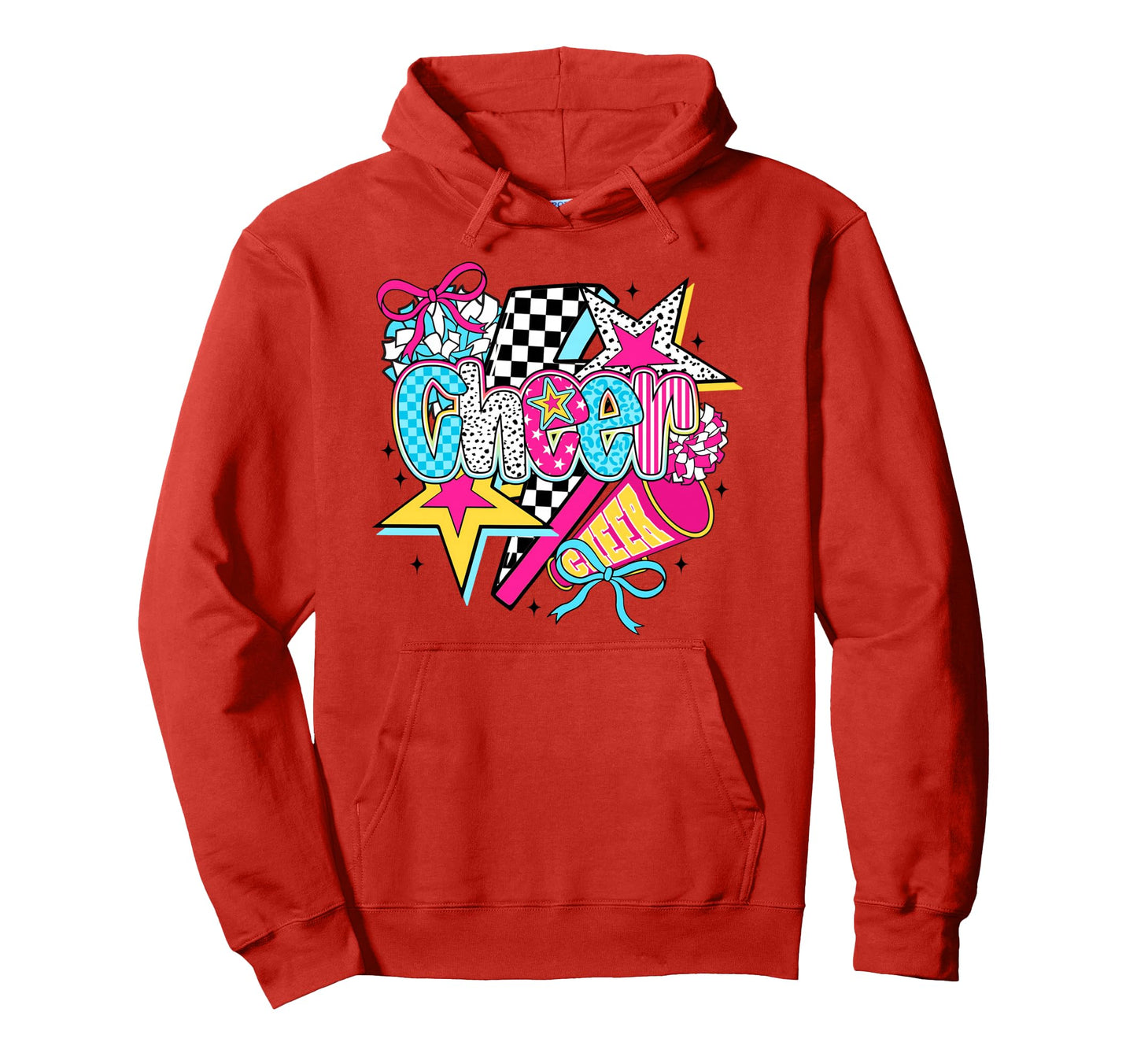 Cheer Season Football Bow Game Day Cheer Mom Hoodie - Graphic Print Unisex - T-Shirt, Sweatshirt, Hoodie