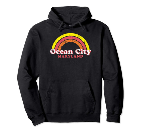 Ocean City Md 70S Rainbow Sweatshirt - Trendy Graphic Unisex - T-Shirt, Sweatshirt, Hoodie