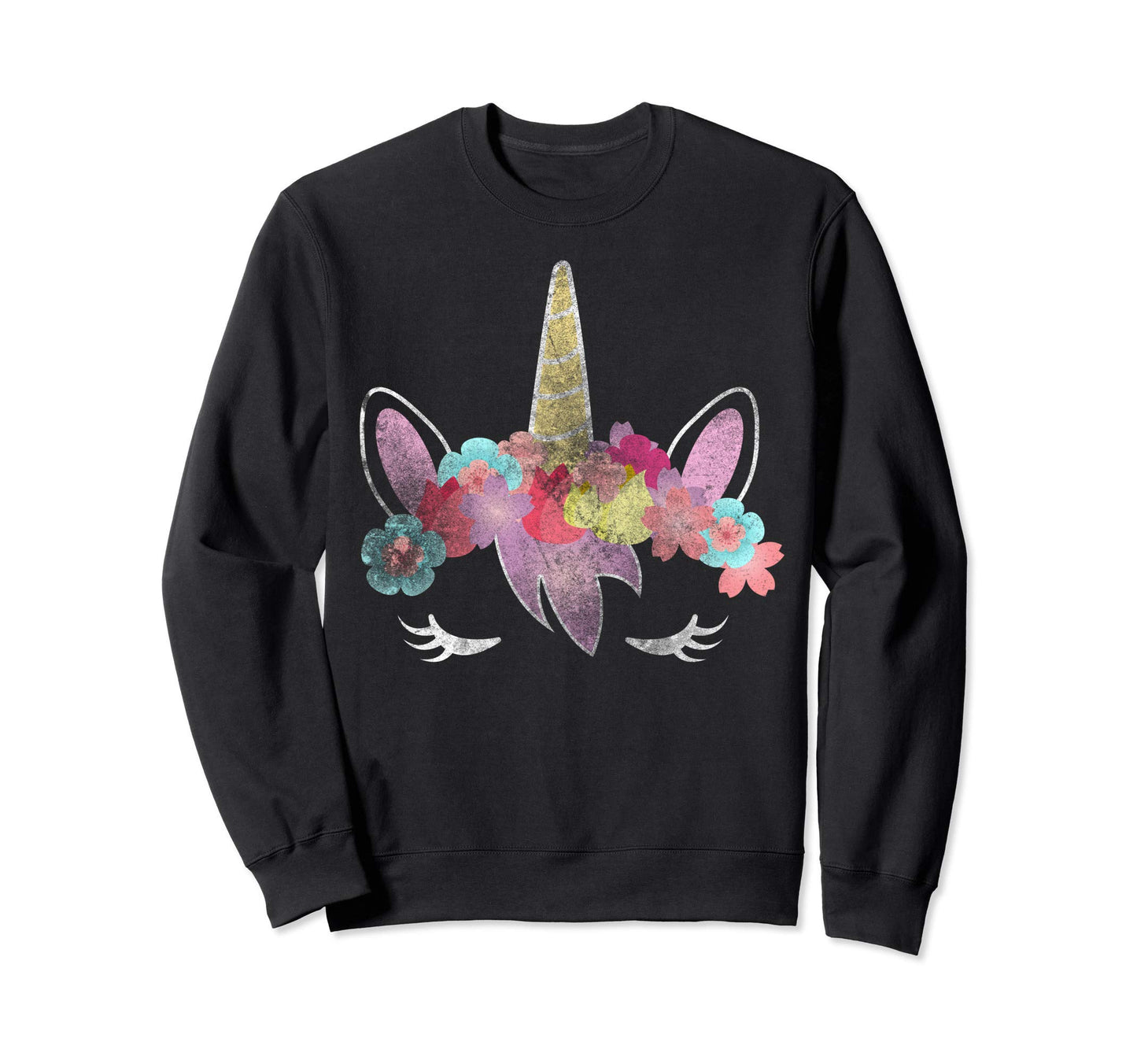 Unicorn Face Rainbow Unicorn Sweatshirt - Fun Novelty Design Unisex - T-Shirt, Sweatshirt, Hoodie