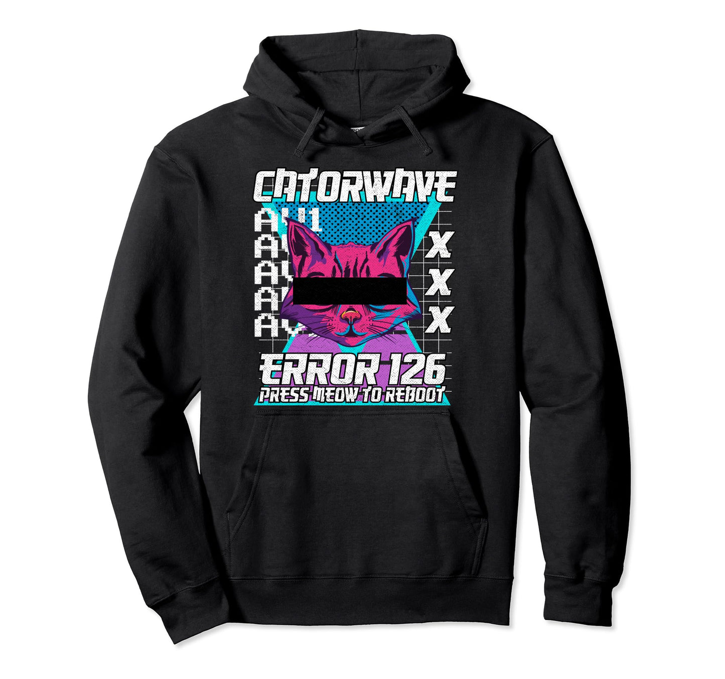 Japanese Cat Pastel Catorwave 80S Hoodie - Custom Art Print for Adults - T-Shirt, Sweatshirt, Hoodie