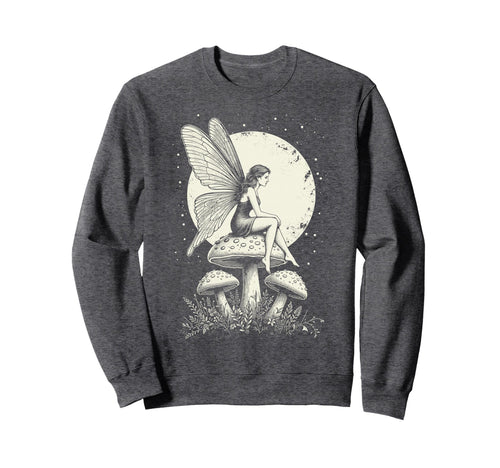 Fairycore Butterfly Fairy Mushroom Sweatshirt - Novelty Apparel for Adults - T-Shirt, Sweatshirt, Hoodie