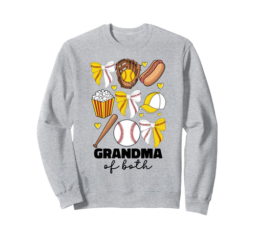 Grandma Both Baseball And Sweatshirt - Fun Novelty Design for Adults - T-Shirt, Sweatshirt, Hoodie