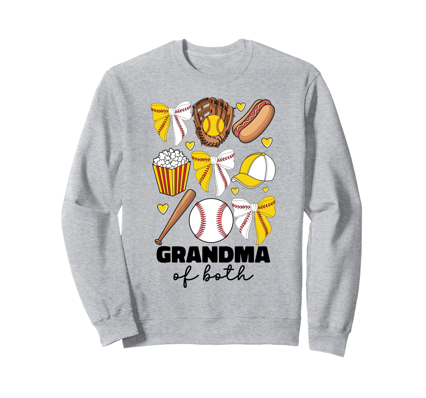 Grandma Both Baseball And Softball Sweatshirt - Unique Graphic Men Women - T-Shirt, Sweatshirt, Hoodie