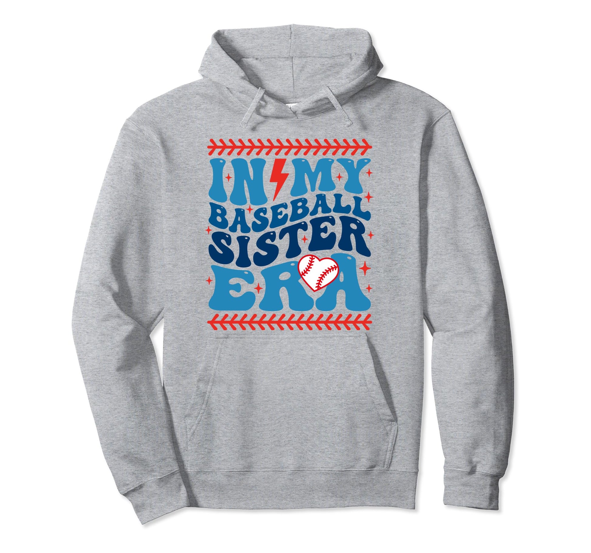 My Baseball Sister Era Groovy Hoodie - Casual Everyday Wear for Adults - T-Shirt, Sweatshirt, Hoodie