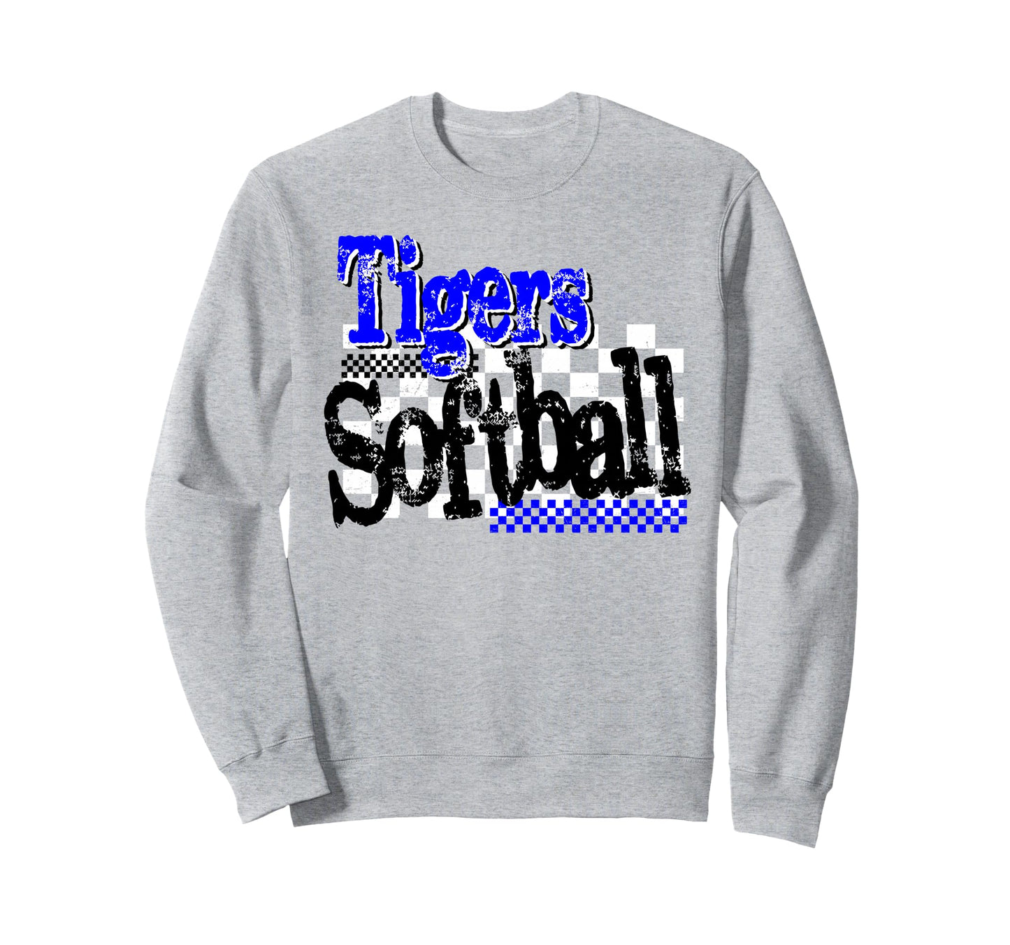Tigers Softball Mom Blue Tiger Sweatshirt - Casual Everyday Wear Men Women - T-Shirt, Sweatshirt, Hoodie
