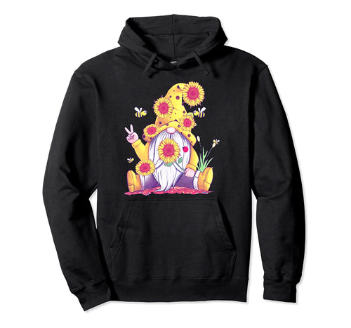 Peace Love Gnome Hippie Gnome Bees Hoodie - Custom Art Print Unisex - T-Shirt, Sweatshirt, Hoodie