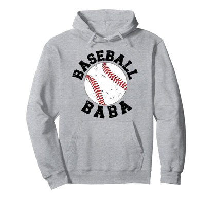 Baseball Baba Grandpa Baba Baseball Hoodie - Fun Novelty Design for Adults - T-Shirt, Sweatshirt, Hoodie