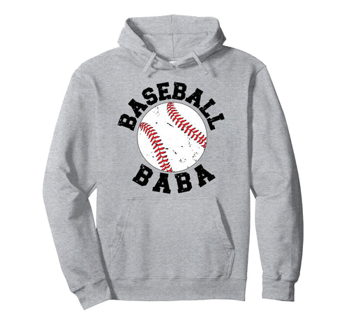 Baseball Baba Grandpa Baba Baseball Hoodie - Fun Novelty Design for Adults - T-Shirt, Sweatshirt, Hoodie