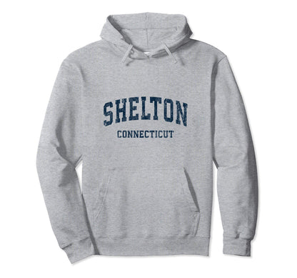 Shelton Connecticut Ct Varsity Sports Hoodie - Unique Graphic Men Women - T-Shirt, Sweatshirt, Hoodie