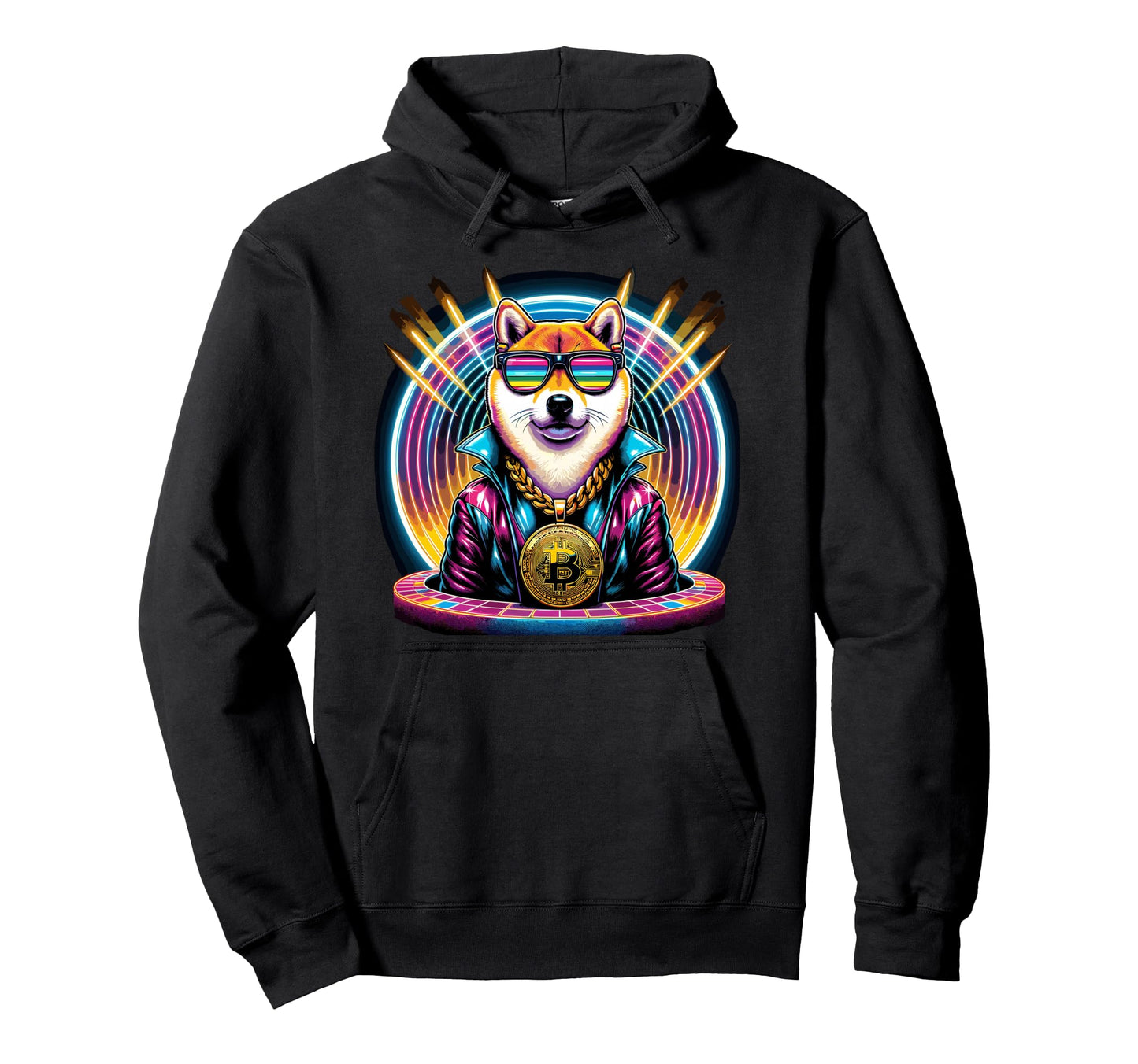 Disco Doge Fever 80S Crypto Mashup Hoodie - Minimalist Print Men Women - T-Shirt, Sweatshirt, Hoodie