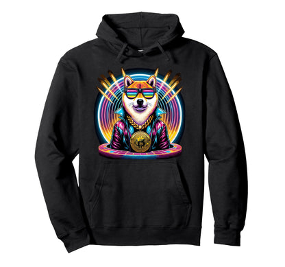 Disco Doge Fever 80S Crypto Mashup Hoodie - Minimalist Print Men Women - T-Shirt, Sweatshirt, Hoodie