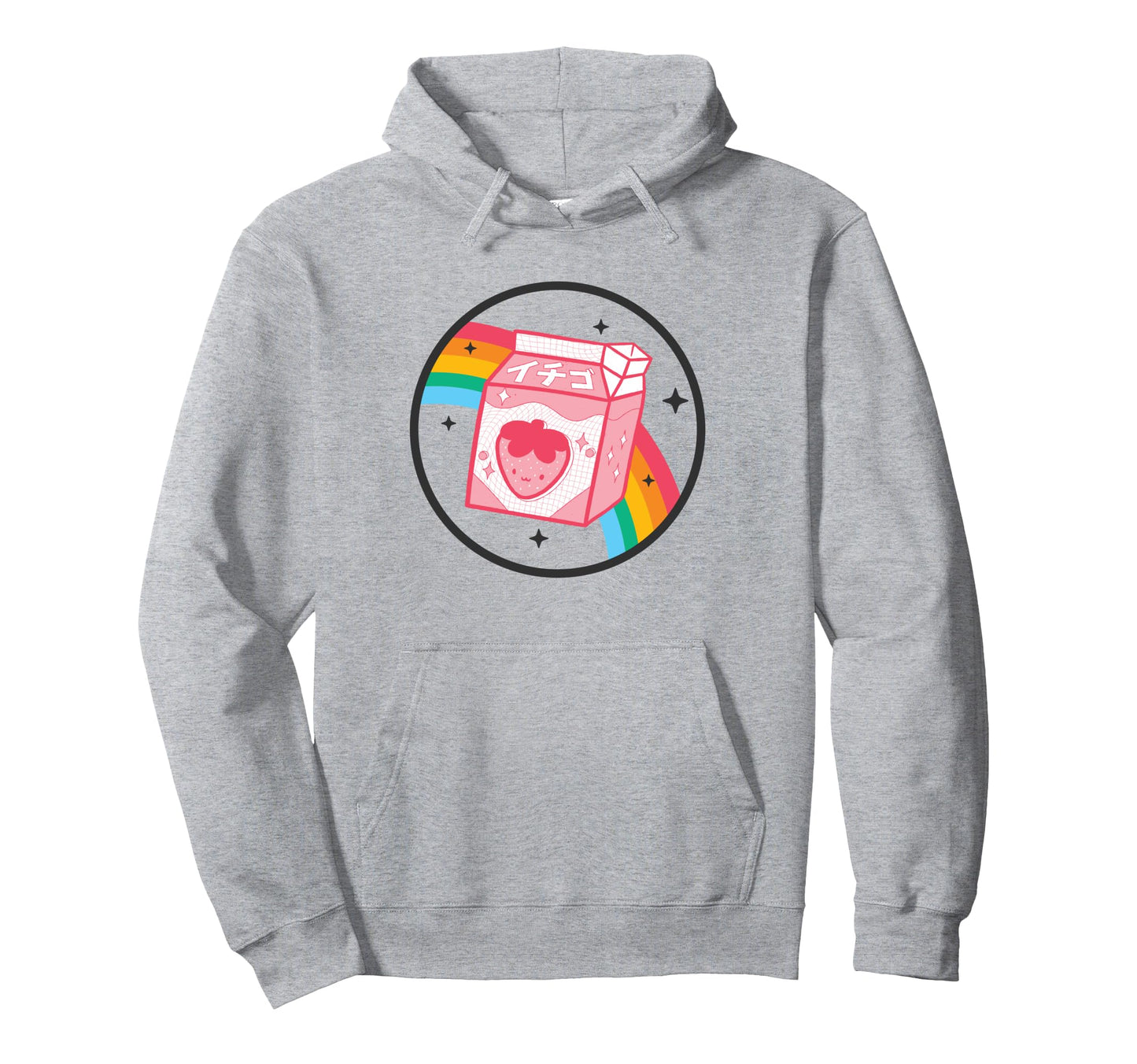 Strawberry Milk Rainbow Japan Otaku Hoodie - Fun Novelty Design for Adults - T-Shirt, Sweatshirt, Hoodie