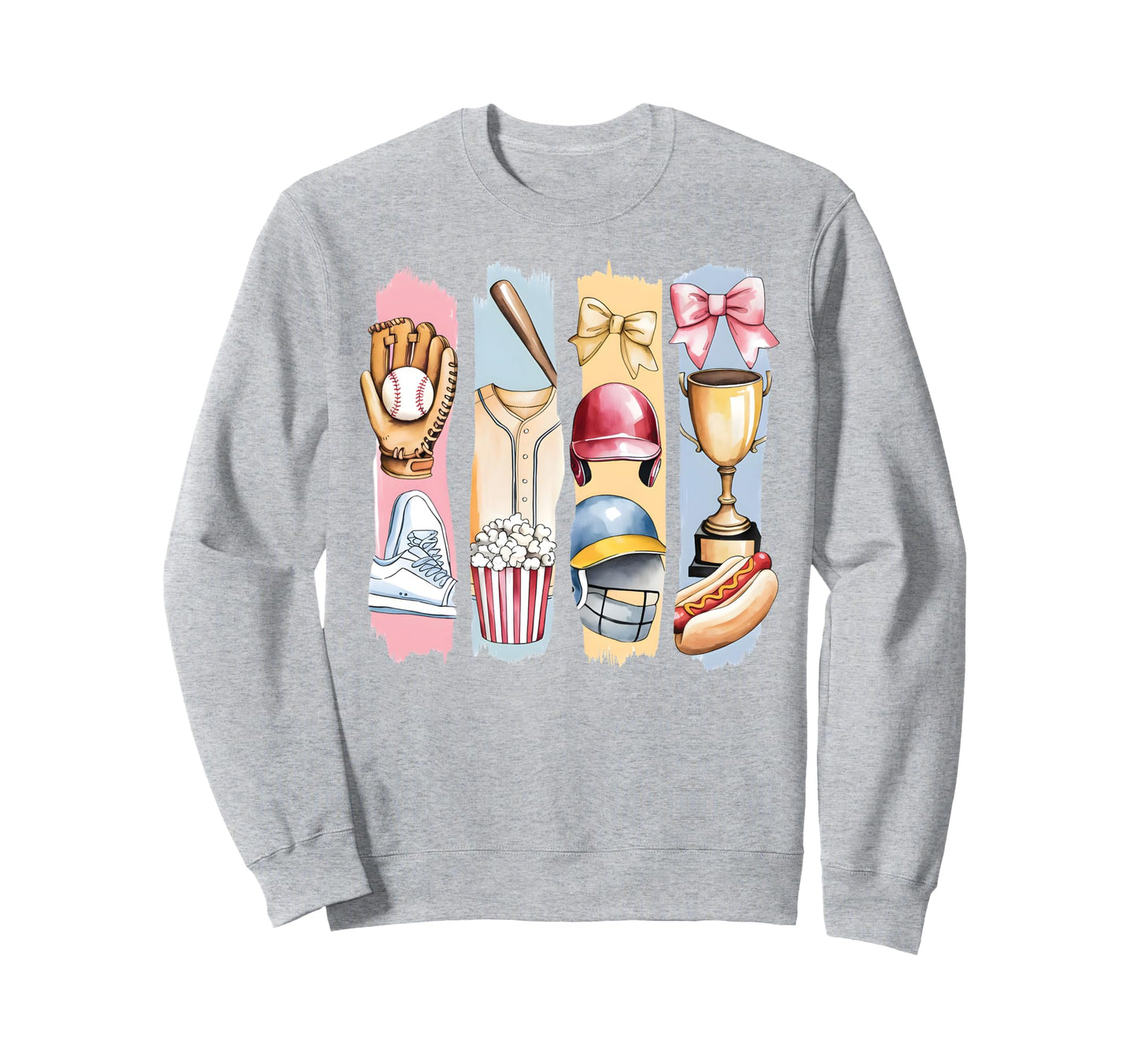 Brushstroke Baseball Coquette Sweatshirt - Casual Everyday Wear Men Women - T-Shirt, Sweatshirt, Hoodie