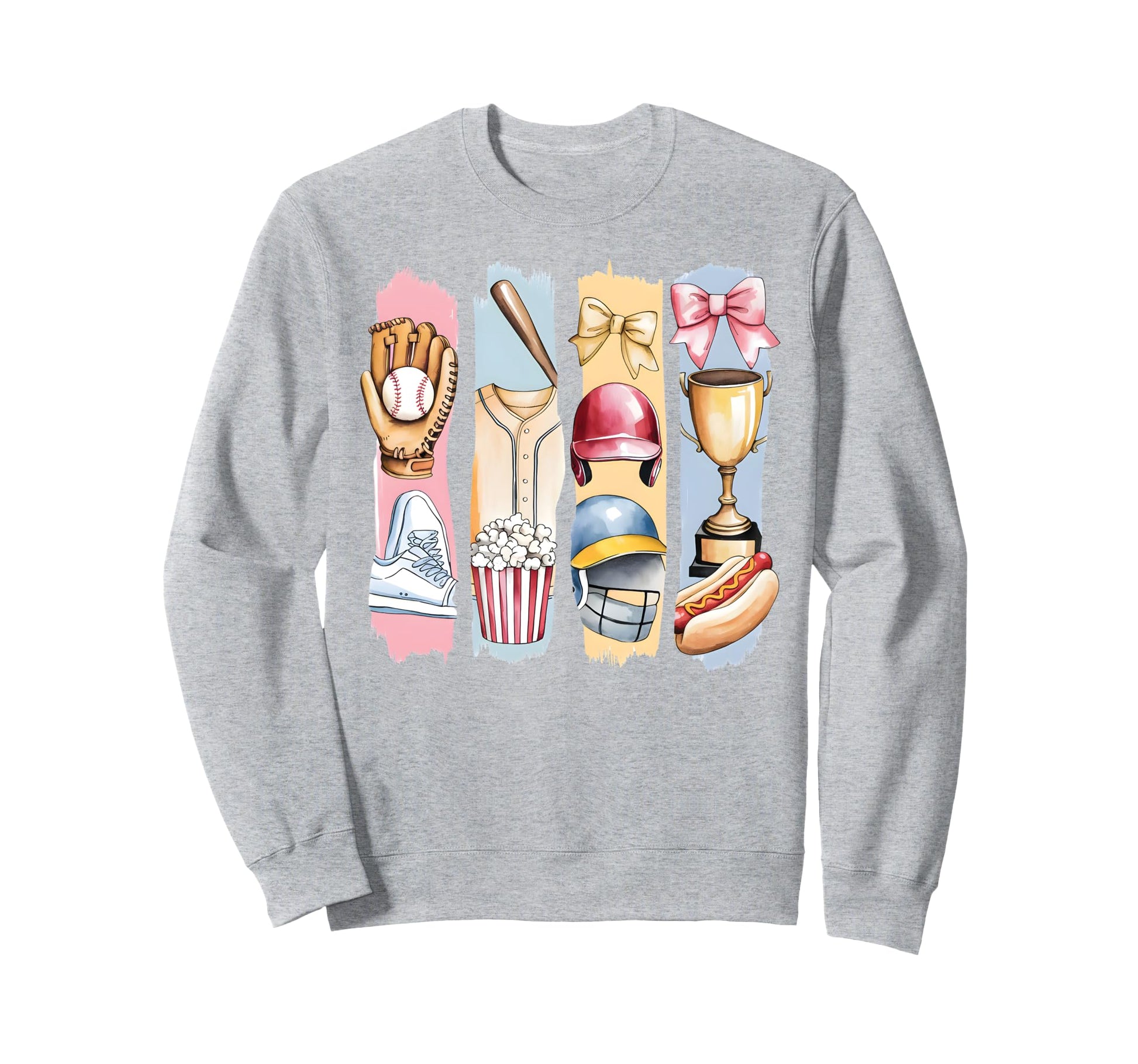Brushstroke Baseball Coquette Sweatshirt - Casual Everyday Wear Men Women - T-Shirt, Sweatshirt, Hoodie