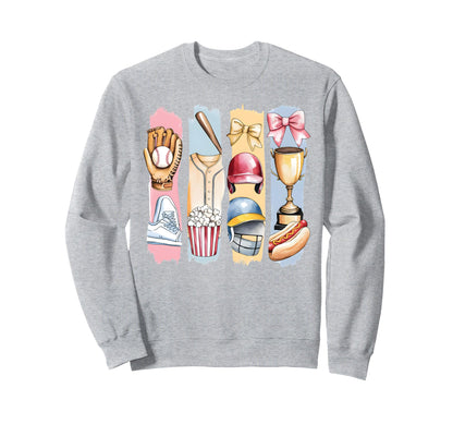 Brushstroke Baseball Coquette Sweatshirt - Casual Everyday Wear Men Women - T-Shirt, Sweatshirt, Hoodie