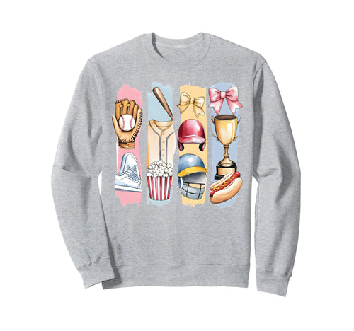 Brushstroke Baseball Coquette Sweatshirt - Casual Everyday Wear Men Women - T-Shirt, Sweatshirt, Hoodie