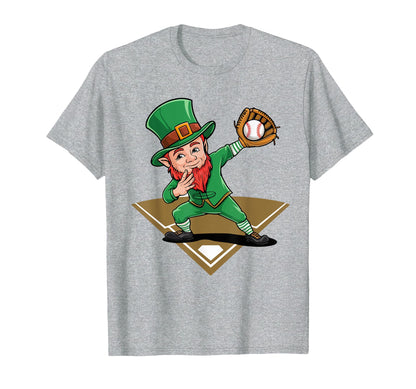 Baseball Dabbing Leprechaun Teen T-Shirt - Novelty Apparel for Adults - T-Shirt, Sweatshirt, Hoodie