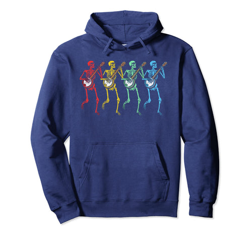 Rainbow Skeletons Banjo Hoodie - Graphic Print Men Women - T-Shirt, Sweatshirt, Hoodie
