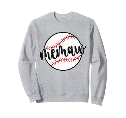 Proud Baseball Memaw Grandma Sweatshirt - Unique Graphic Men Women - T-Shirt, Sweatshirt, Hoodie