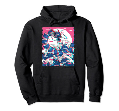 Vaporwave Japanese Sushi Dragon Maki Hoodie - Custom Art Print Unisex - T-Shirt, Sweatshirt, Hoodie