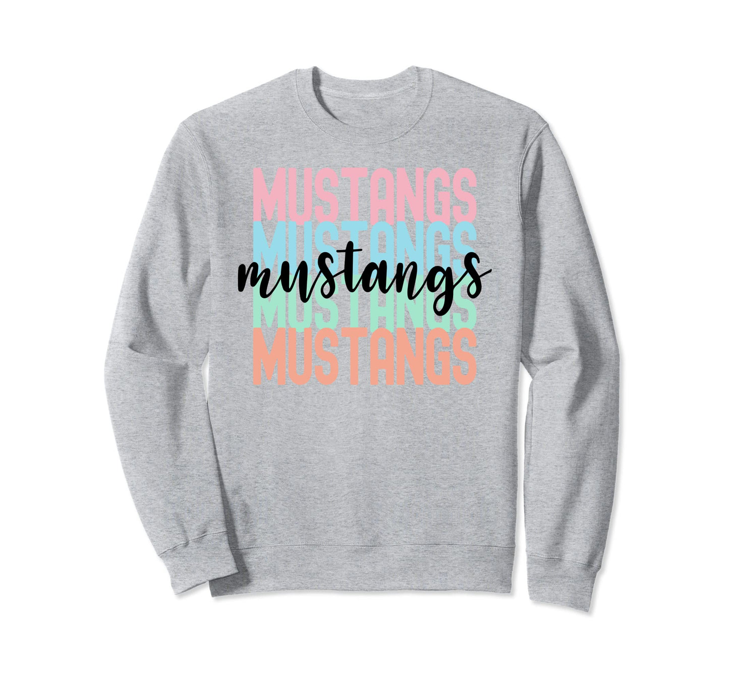 Mustangs Team Mascot School Spirit Sweatshirt - Unique Graphic Men Women - T-Shirt, Sweatshirt, Hoodie
