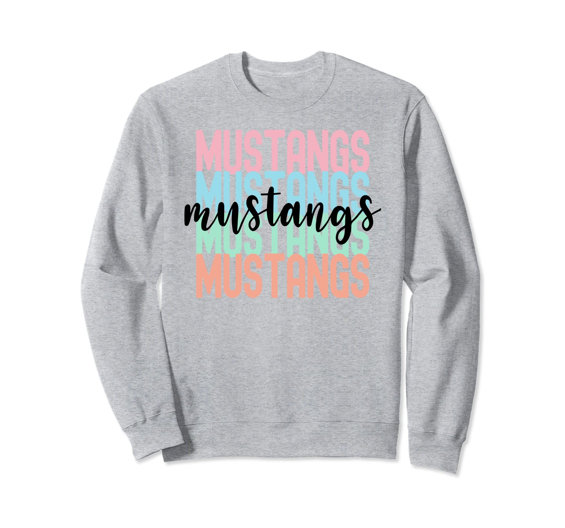 Mustangs Team Mascot School Spirit Sweatshirt - Unique Graphic Men Women - T-Shirt, Sweatshirt, Hoodie