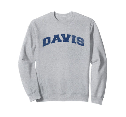 Davis California Varsity Grey Sweatshirt - Custom Art Print for Adults - T-Shirt, Sweatshirt, Hoodie