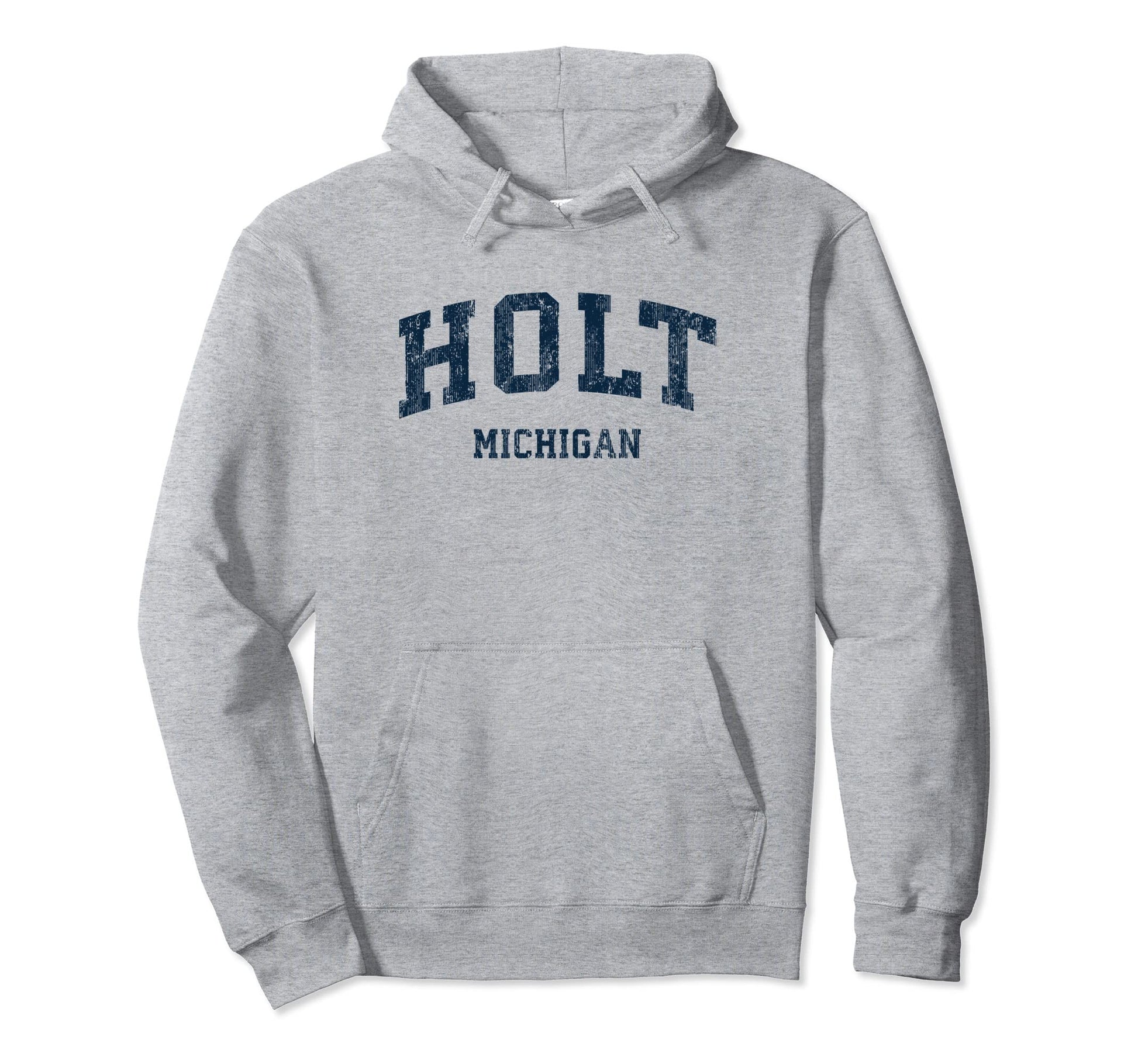 Holt Michigan Mi Varsity Sports Navy Hoodie - Graphic Print Men Women - T-Shirt, Sweatshirt, Hoodie