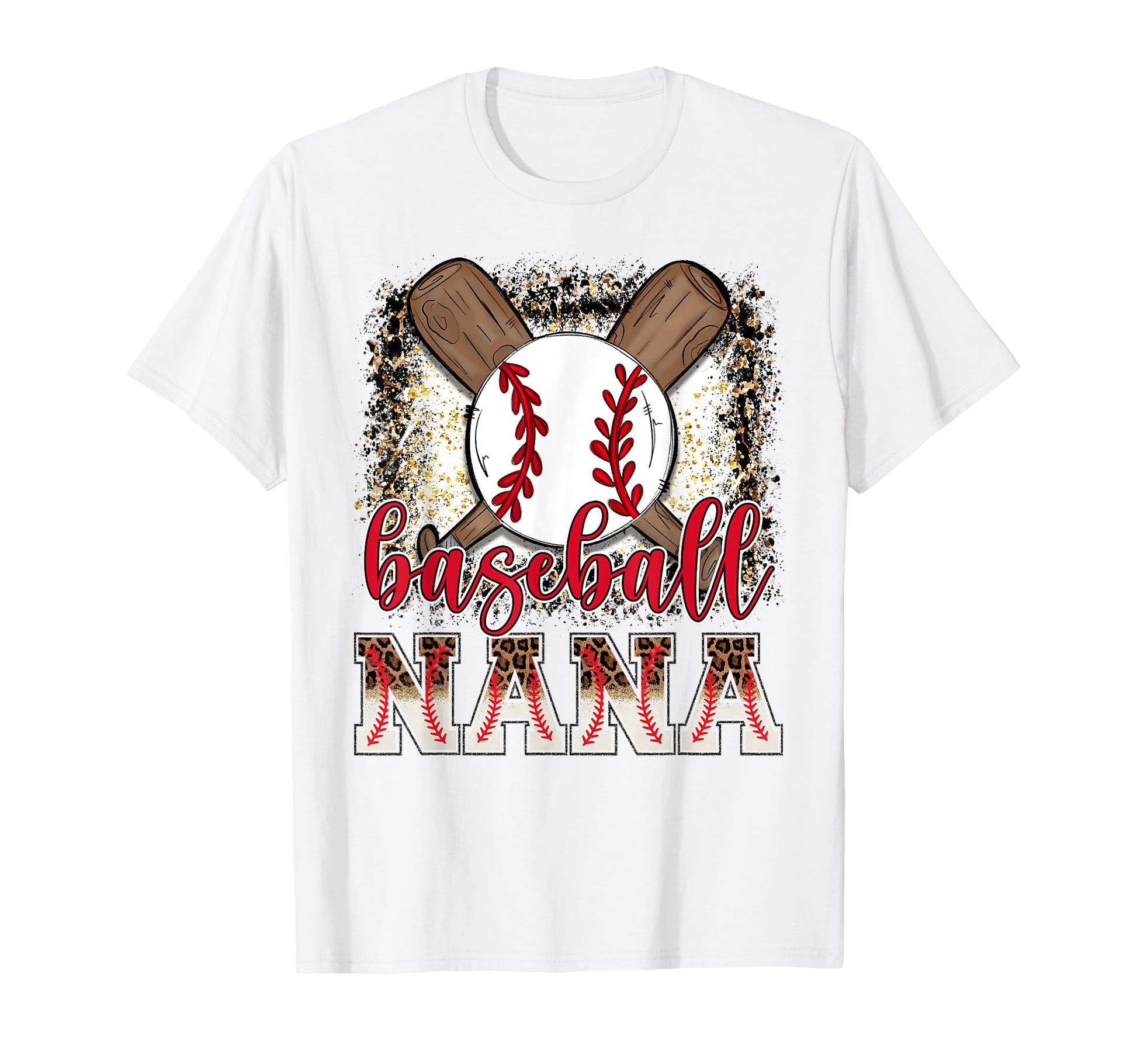 Baseball Nana Leopard Proud Ball Nana T-Shirt - Trendy Graphic for Adults - T-Shirt, Sweatshirt, Hoodie