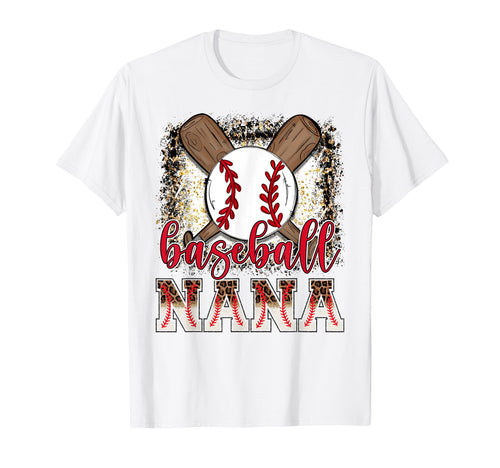 Baseball Nana Leopard Proud Ball Nana T-Shirt - Trendy Graphic for Adults - T-Shirt, Sweatshirt, Hoodie