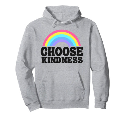 Positive Anti Bullying Rainbow Peace Hippie Hoodie - Unique Graphic Unisex - T-Shirt, Sweatshirt, Hoodie