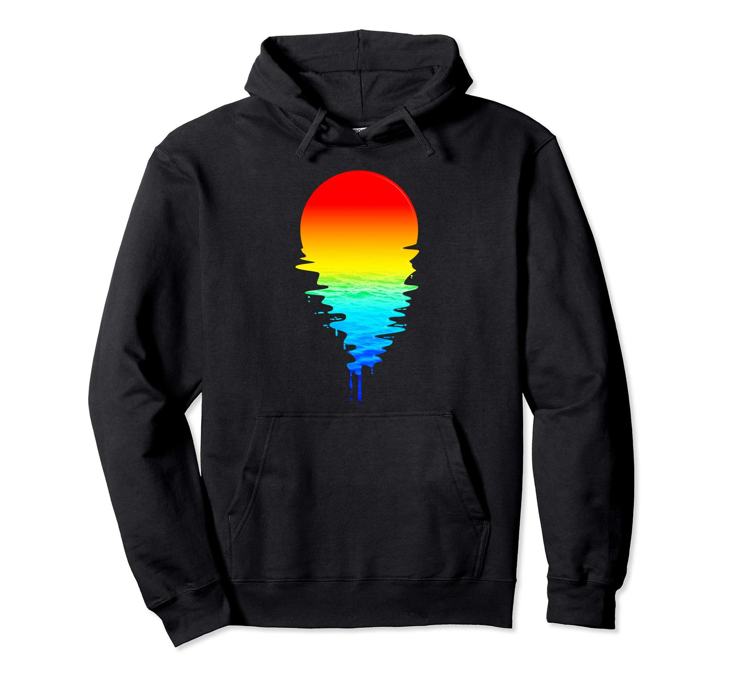 Melting Sunset Rainbow Colors Into Hoodie - Unique Graphic for Adults - T-Shirt, Sweatshirt, Hoodie