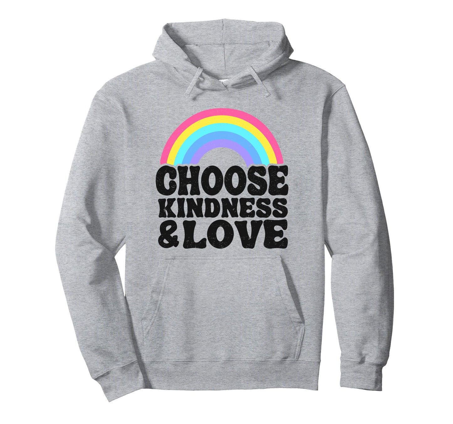 Anti Bullying Rainbow Peace Hippie Choose Hoodie - Minimalist Print Unisex - T-Shirt, Sweatshirt, Hoodie