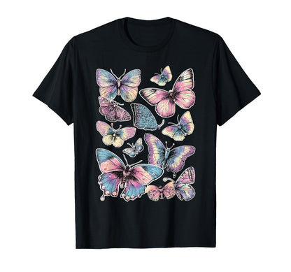 Colorful Butterflies Dreamy Art Y2K T-Shirt - Minimalist Print Men Women - T-Shirt, Sweatshirt, Hoodie