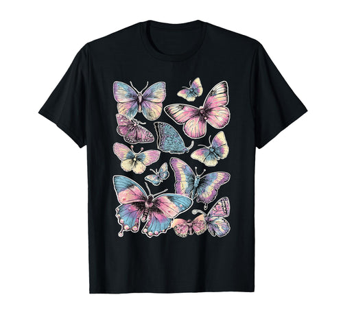 Colorful Butterflies Dreamy Art Y2K T-Shirt - Minimalist Print Men Women - T-Shirt, Sweatshirt, Hoodie