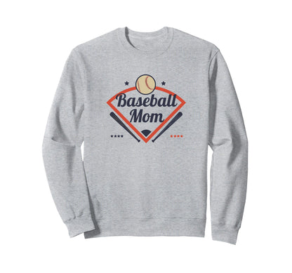 Baseball Mom Game Day Diamond Sweatshirt - Unique Graphic for Adults - T-Shirt, Sweatshirt, Hoodie