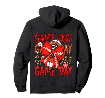 Football Lover Coquette Bow Game Day Hoodie - Novelty Apparel for Adults - T-Shirt, Sweatshirt, Hoodie